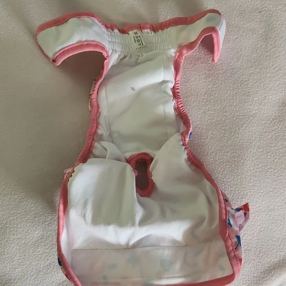Female Washable Doggy Wrap Diaper - Floral Pink - Picture 4 of 7